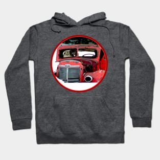 Keeshond Christmas Old Red Truck Hoodie